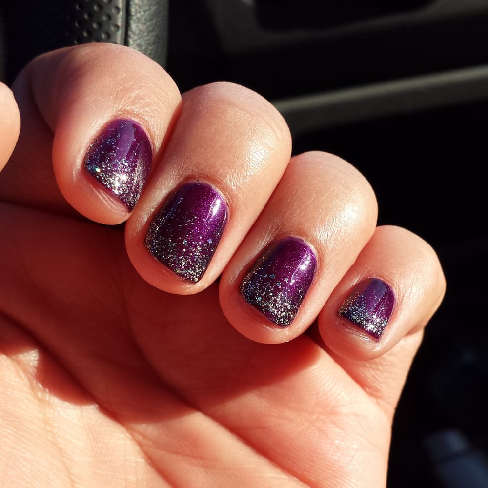 Shellac Gel Nail Polish Purple Coat With Glitter Ombre Effect By Photo Of Nails 2000 Utc San Go Ca United States Shellac