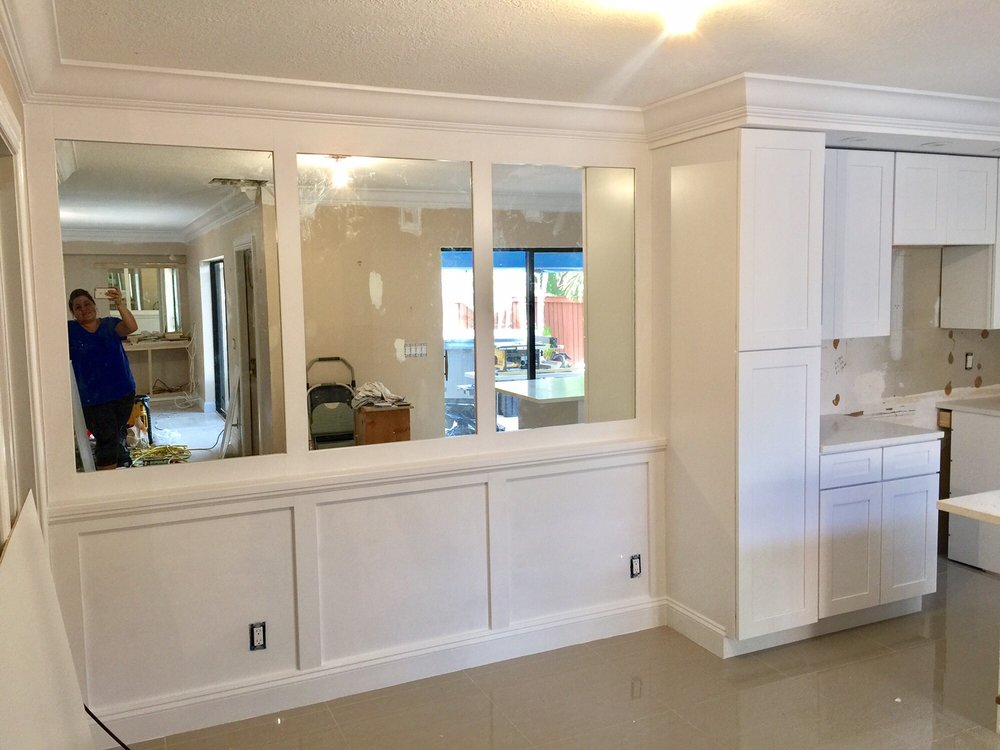 Custom Mirror Wall Installation Yelp