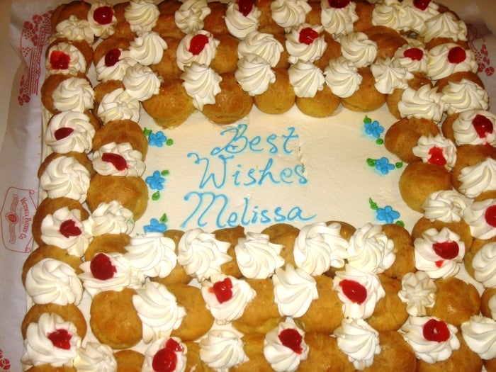 Victoria�s signature cake, the St. Honore with its cream