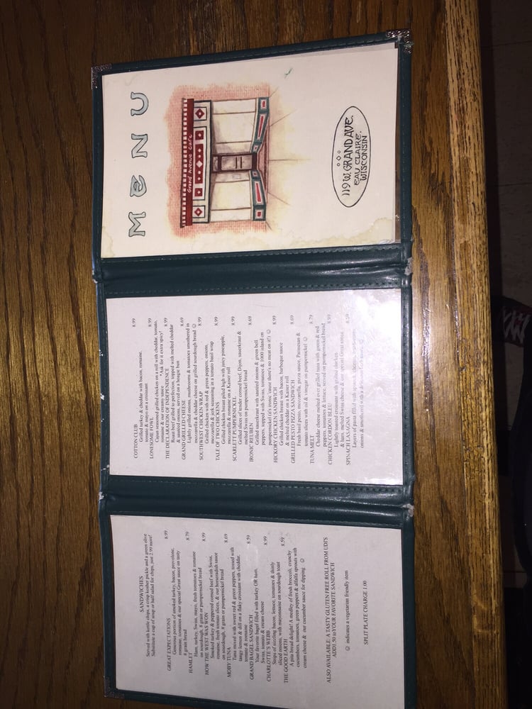Grand Ave Cafe Eau Claire Menu Grand Ave Cafe Eau Claire Menu