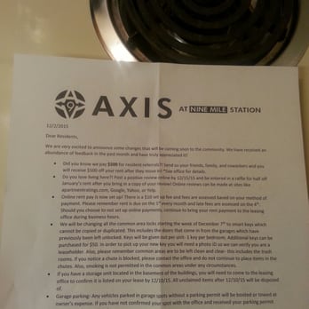 axis at nine mile