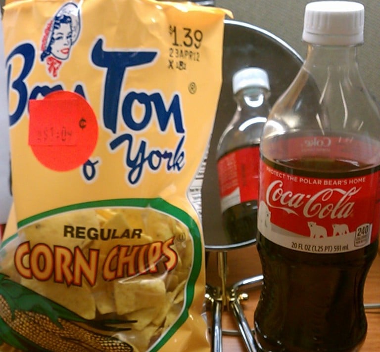 1.09 BonTon Corn Chips, 1.59 CocaCola Yelp