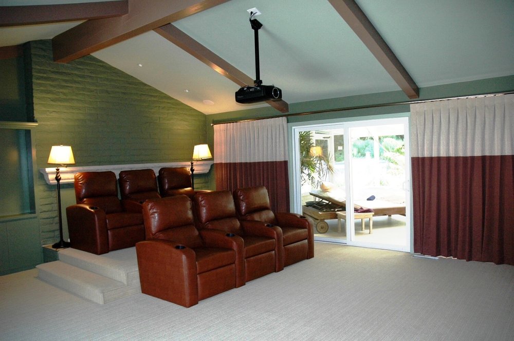 Transformed A Living Room Into A Media Room Built Platform For