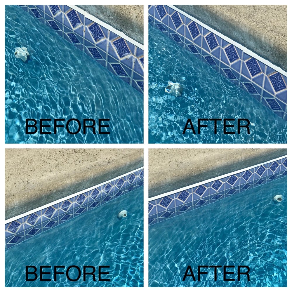 Blast Off Pool Tile Cleaning