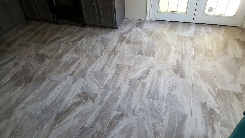 Kitchen Floor Faux Wood Porcelain Tile 12x24 Yelp Photo Of Artisan Tile Designs Plano Tx United States Kitchen Floor Faux