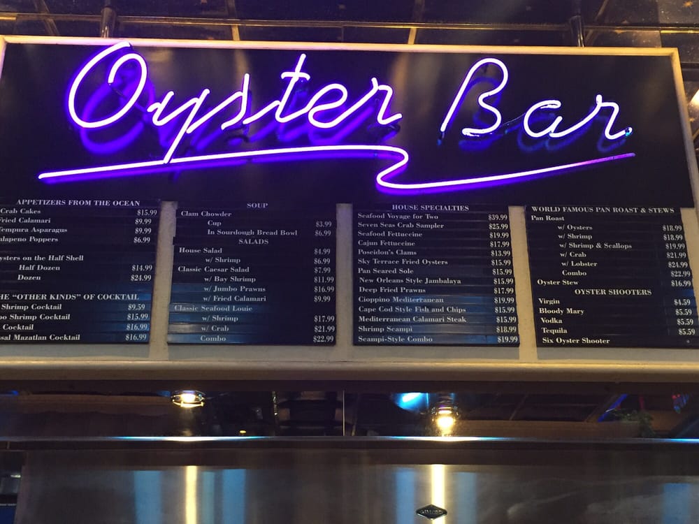 Online Menu of Atlantis Sky Terrace Oyster Bar Restaurant, Reno, Nevada