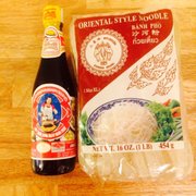 Photo of Hong Kong Supermarket - New York, NY, United States. Making pad thai tonight! Thai oyster sauce and thick white rice noodles!!! Oh yeah, aroy mak mak!!