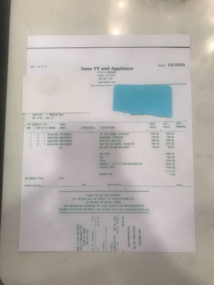 Don’s Tv Appliance Appliances & Repair 6714 S Broadway Ave, Tyler