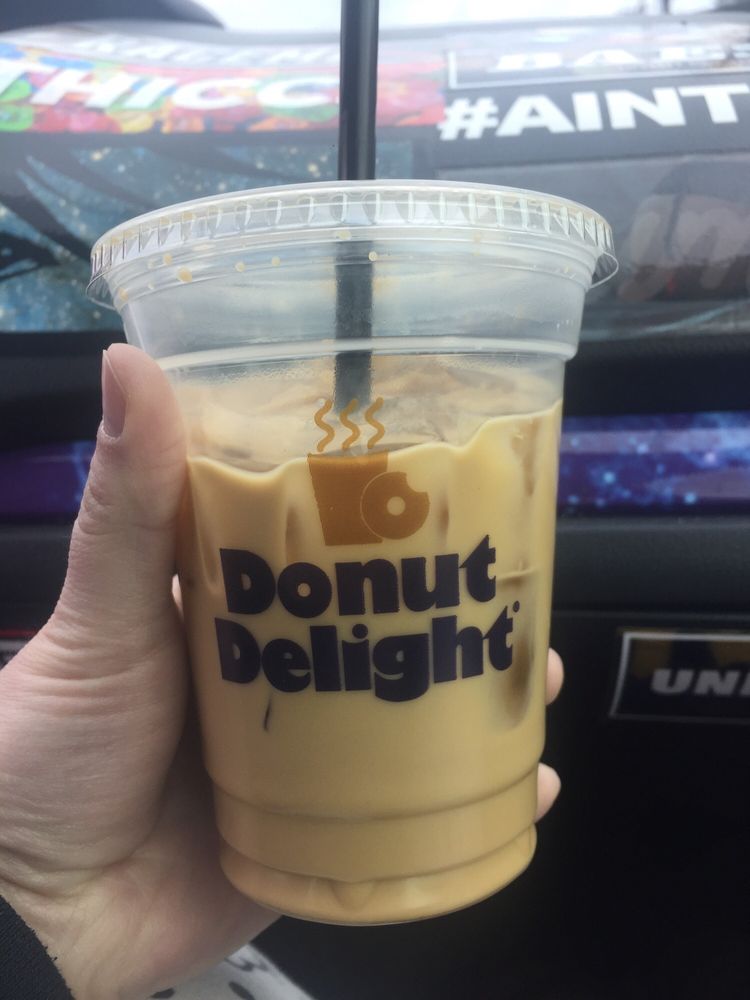 Iced Coffee Light And Sweet With A Shot Of Espresso This Is How Photo Of Donut Delight Norwalk Ct United States Iced Coffee Light And
