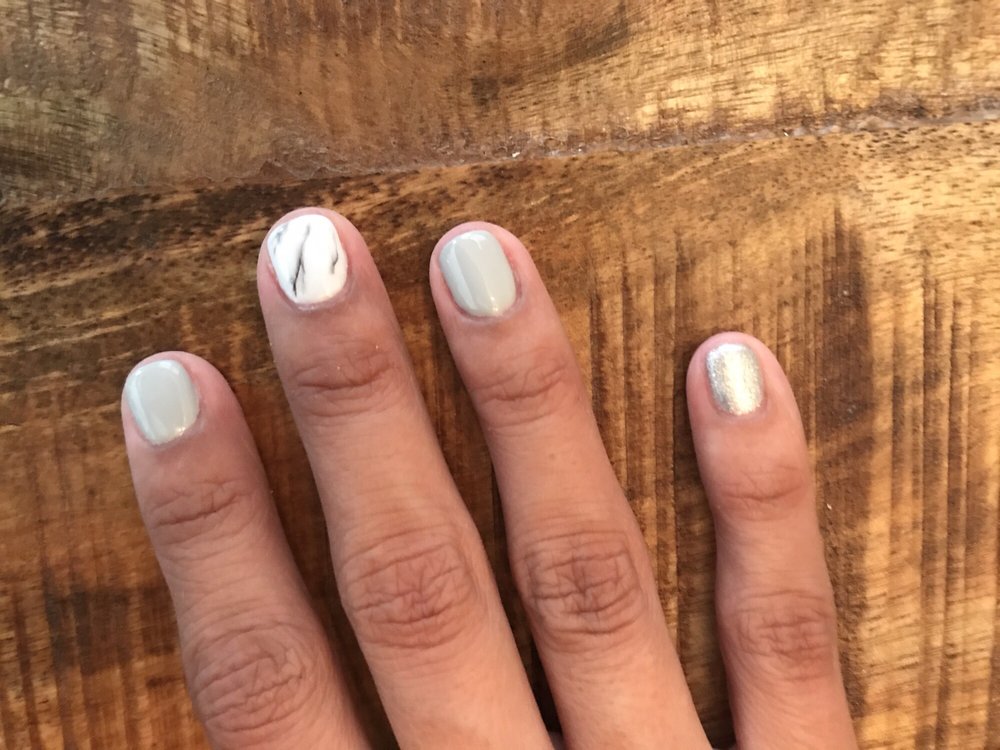 Amazing Nails By The Wonderful Priscilla I Asked Her To Do A Marble Photo Of The Opal Office Salon San Antonio Tx United States Amazing