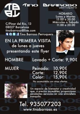 tino barroso perruquers hair stylists pinar del rio n 13 calle proporcion de flyers