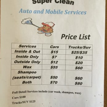 Car Wash Inside And Out Price Cars And Plane Models