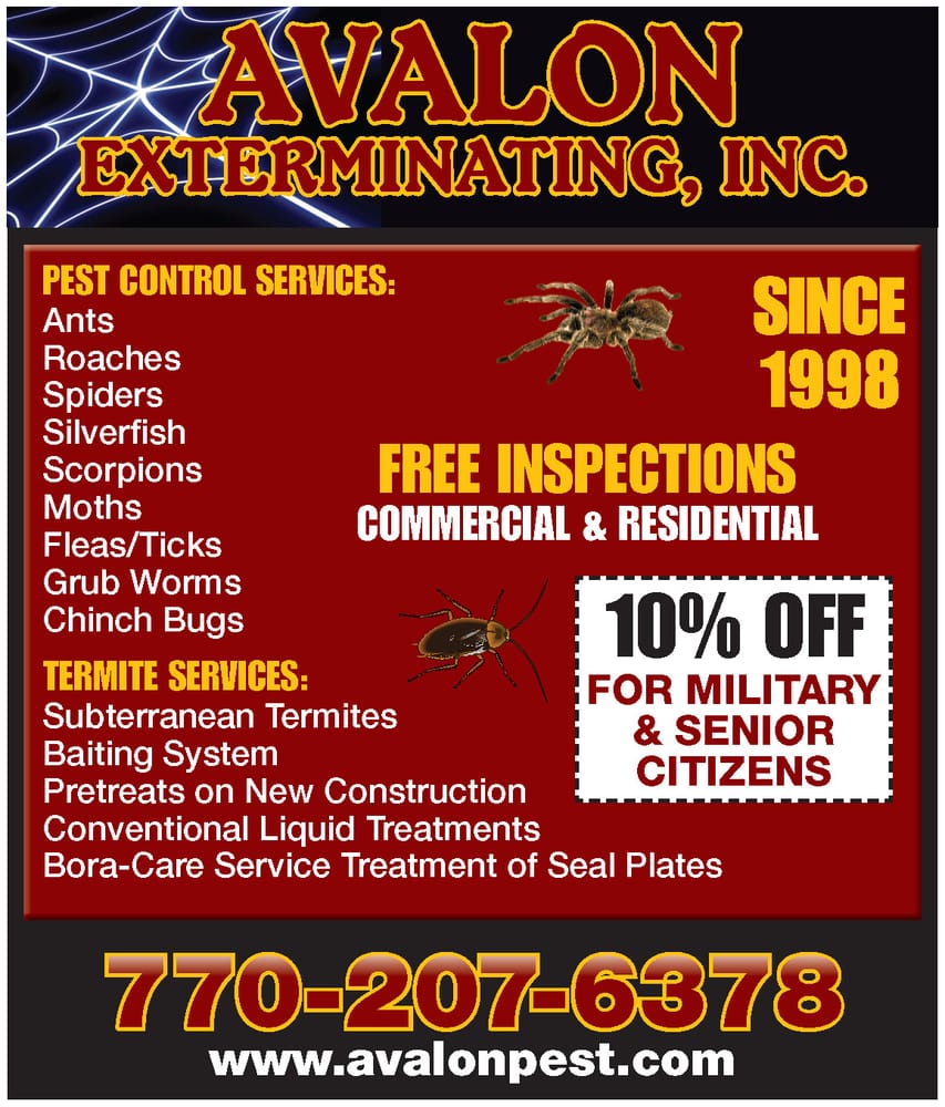 Avalon Exterminating Pest Control 710 Cheek Rd, Monroe, GA Phone Number Yelp