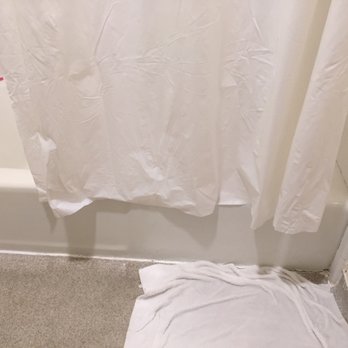 Shower Curtain Way Too Short So Bathroom Floor Floods During Every