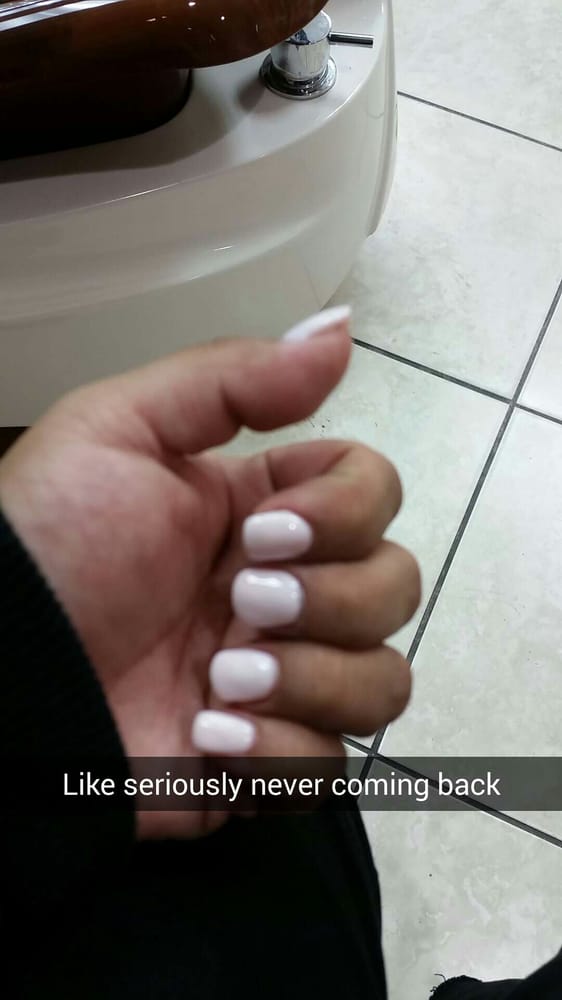 Super Thick Chunky And Had Gel Acrylic On My Cuticle Photo Of Vina Nails Los Angeles Ca United States Super Thick