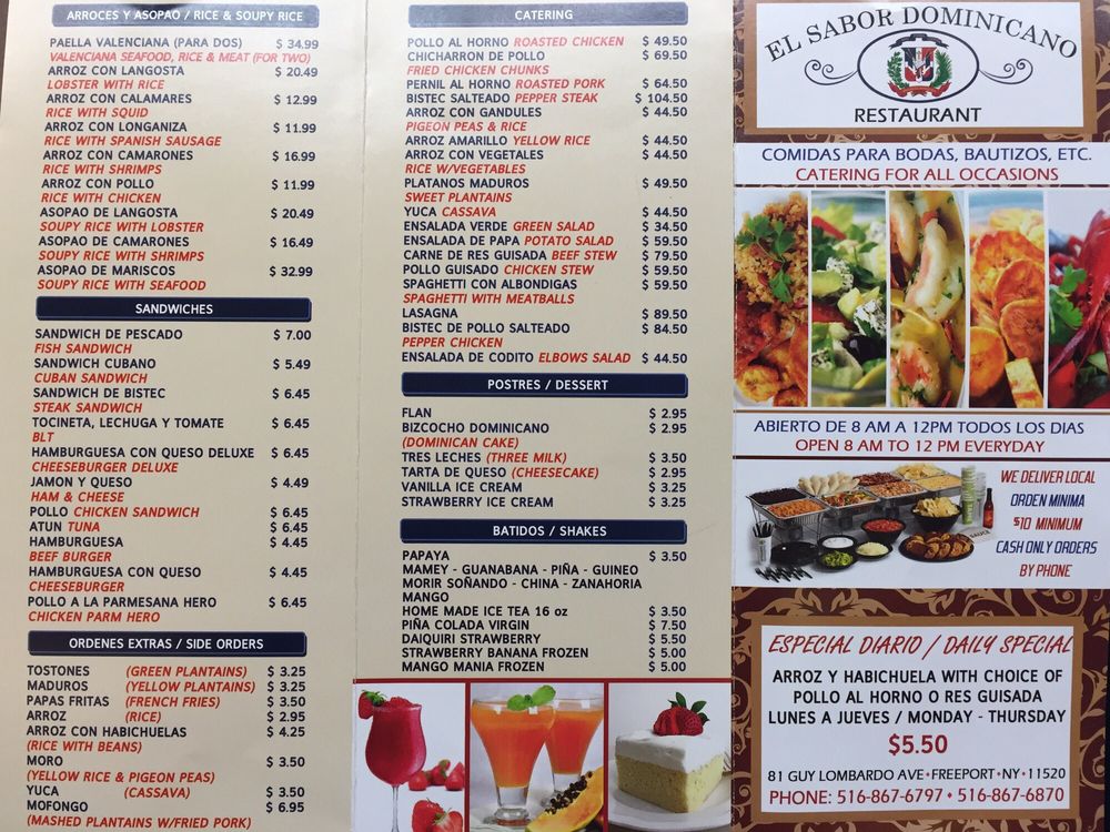 El Sabor Dominicano Menu Yelp