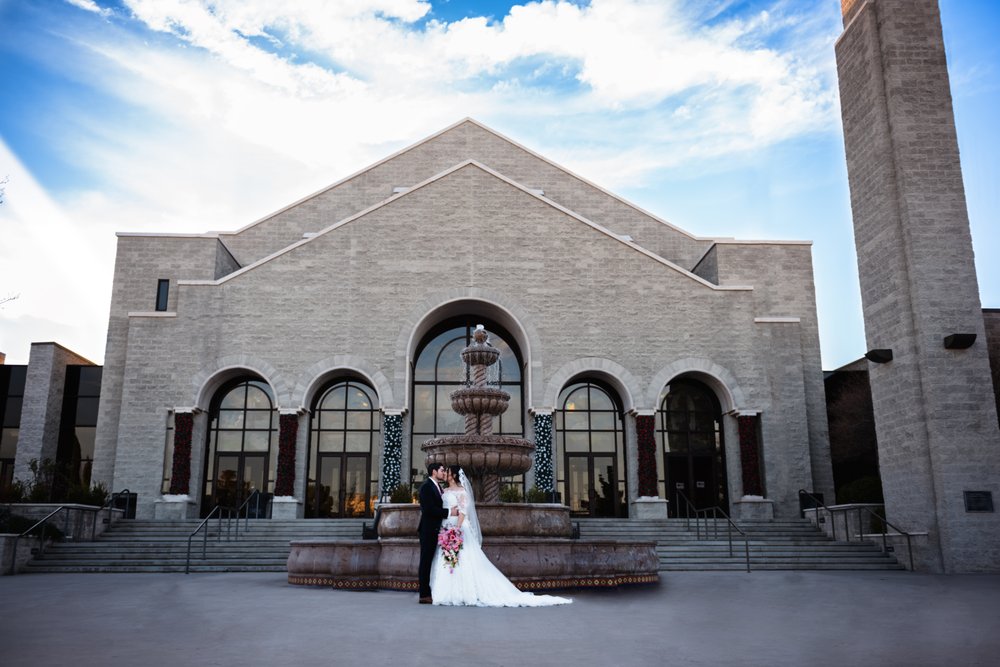 Bride Groom On Their Wedding Day At St Mark Catholic Church In El Photo Of Stephanie C Perry Photography El Paso Tx United States Bride