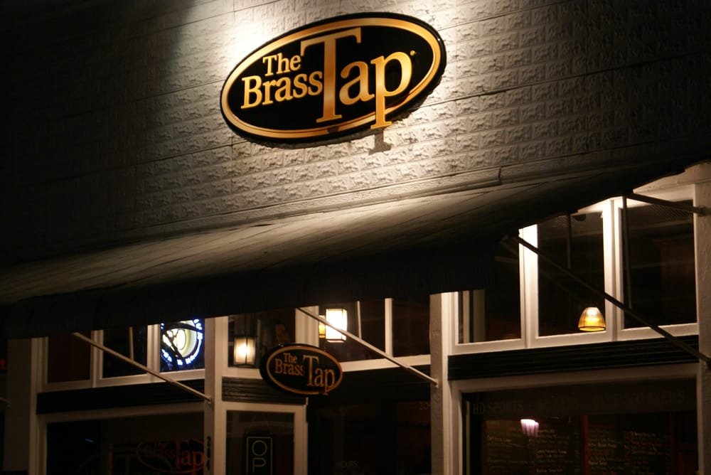 The exterior of the historic location of The Brass Tap in Round Rock