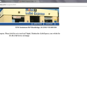 Mobil 1 lube express oil change coupons