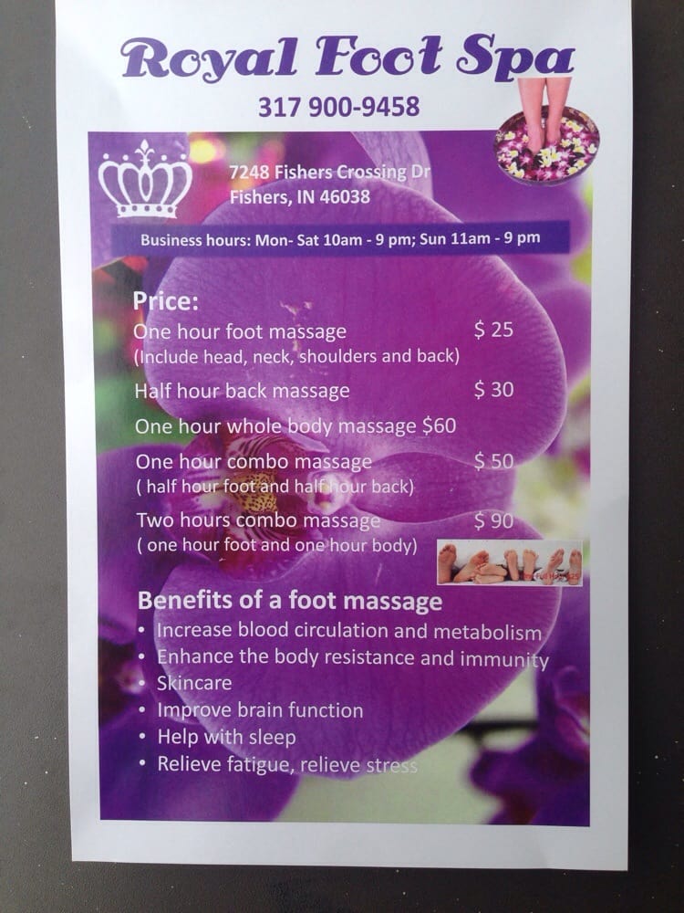 Royal Foot Spa 11 Reviews Massage Fishers, IN Photos Phone