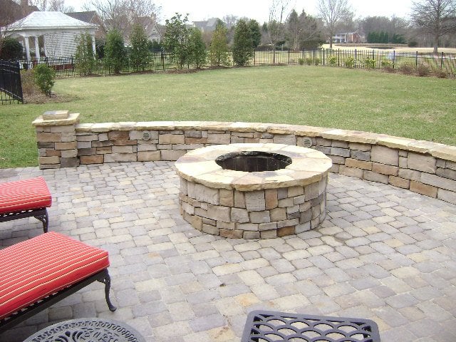 This Paver Patio And Masonry Firepit In Charlotte Nc Also Included Photo Of Fine Edge Landscape Design Monroe Nc United States This Paver