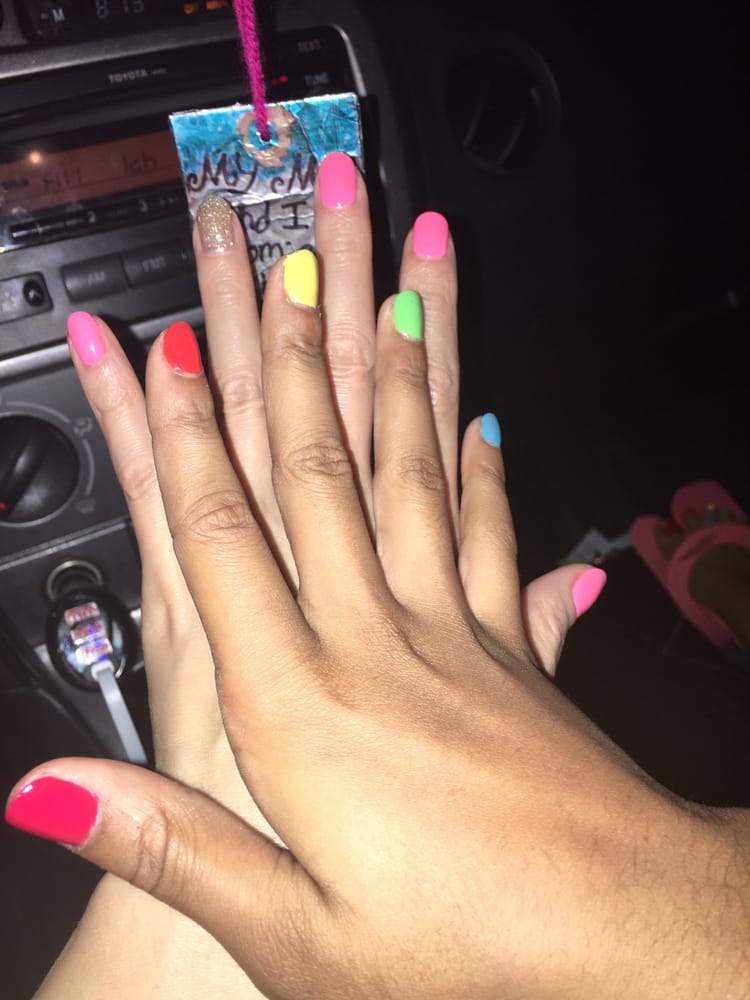 My 9 Year Olds Rainbow Nailine Yelp Photo Of Venetian Nail Spa North Miami Beach Fl United States My