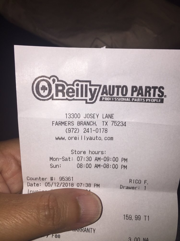 O Reilly Auto Parts Farmers Branch Tx 972 241 0178