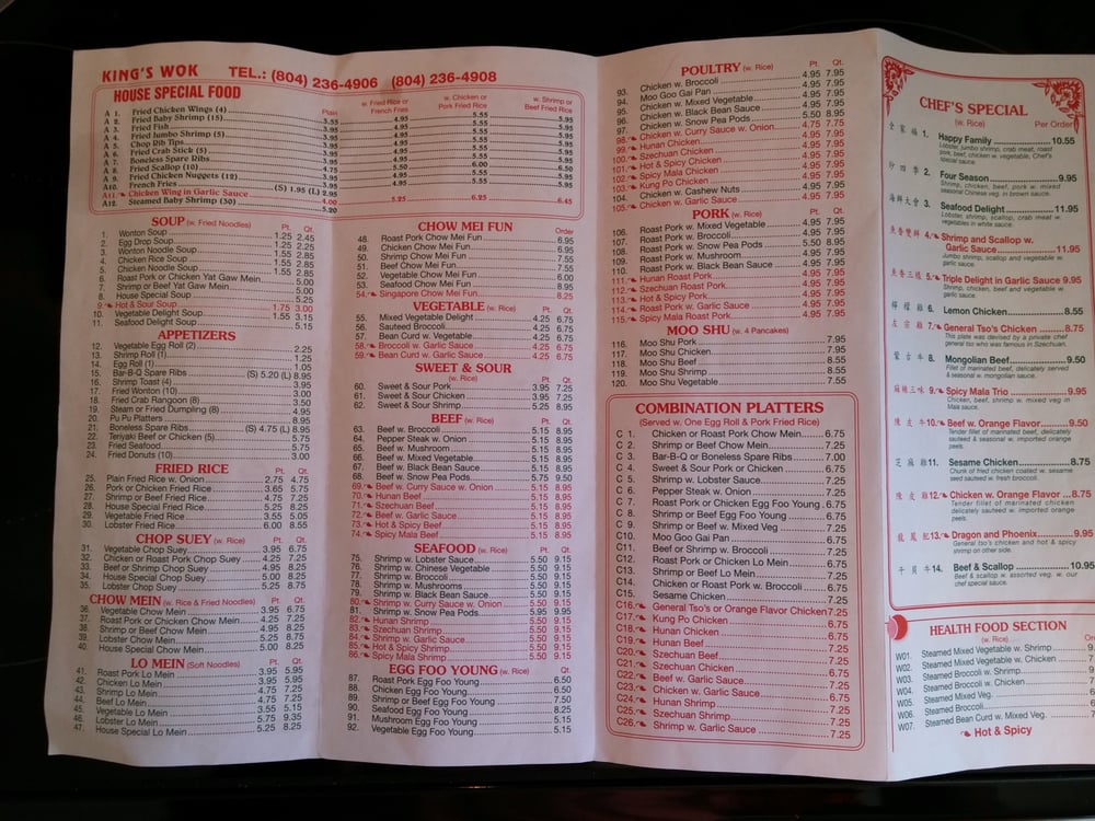 Kings Wok 22 Reviews Chinese 5223 S Laburnum Ave, Henrico, VA