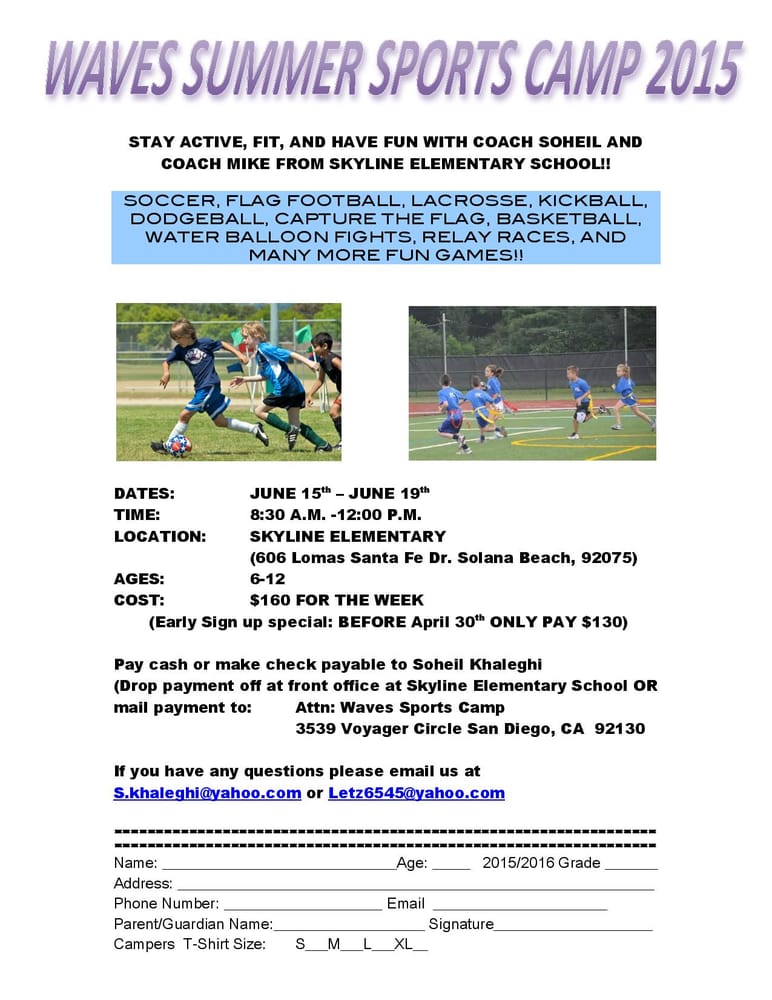 waves summer sports camp summer camps 606 lomas santa fe dr water balloon fight flyer