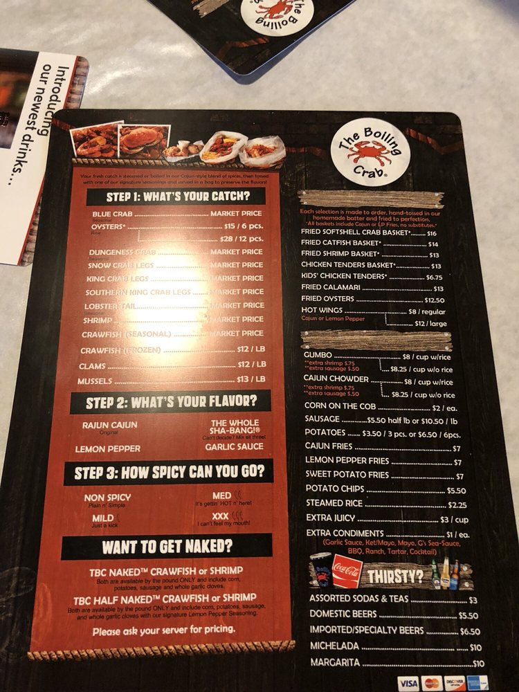 Online Menu of The Boiling Crab Restaurant, Honolulu, Hawaii, 96813 Zmenu