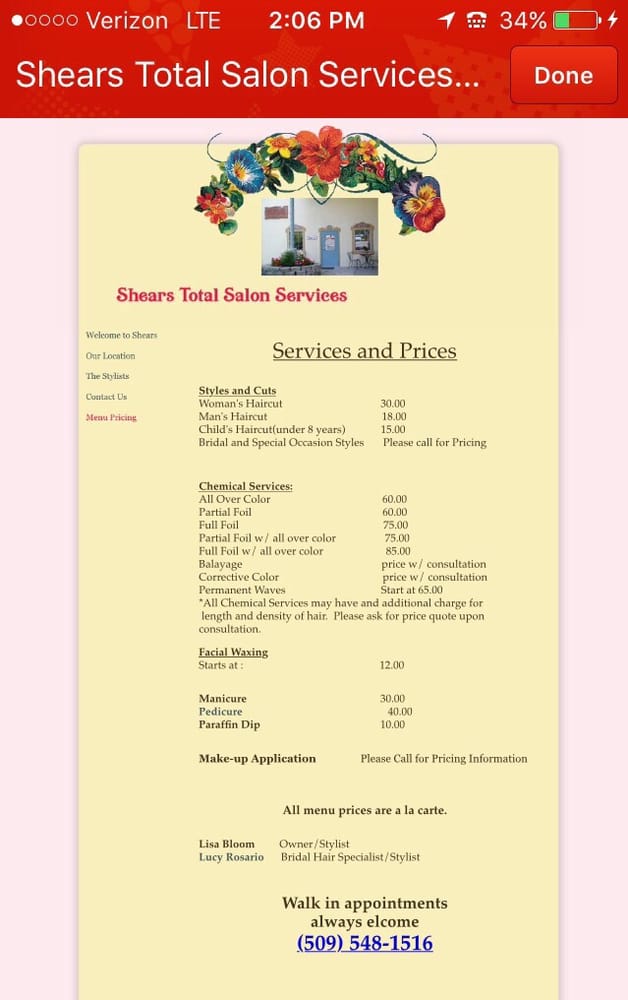 Shears Nail Salons 940 US Hwy 2, Leavenworth, WA Phone Number