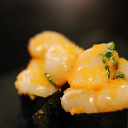 Photo of Jjanga Japanese Restaurant - Las Vegas, NV, United States. Hotategai. The scallops were delicious, and the masago was a nice consistency combination.