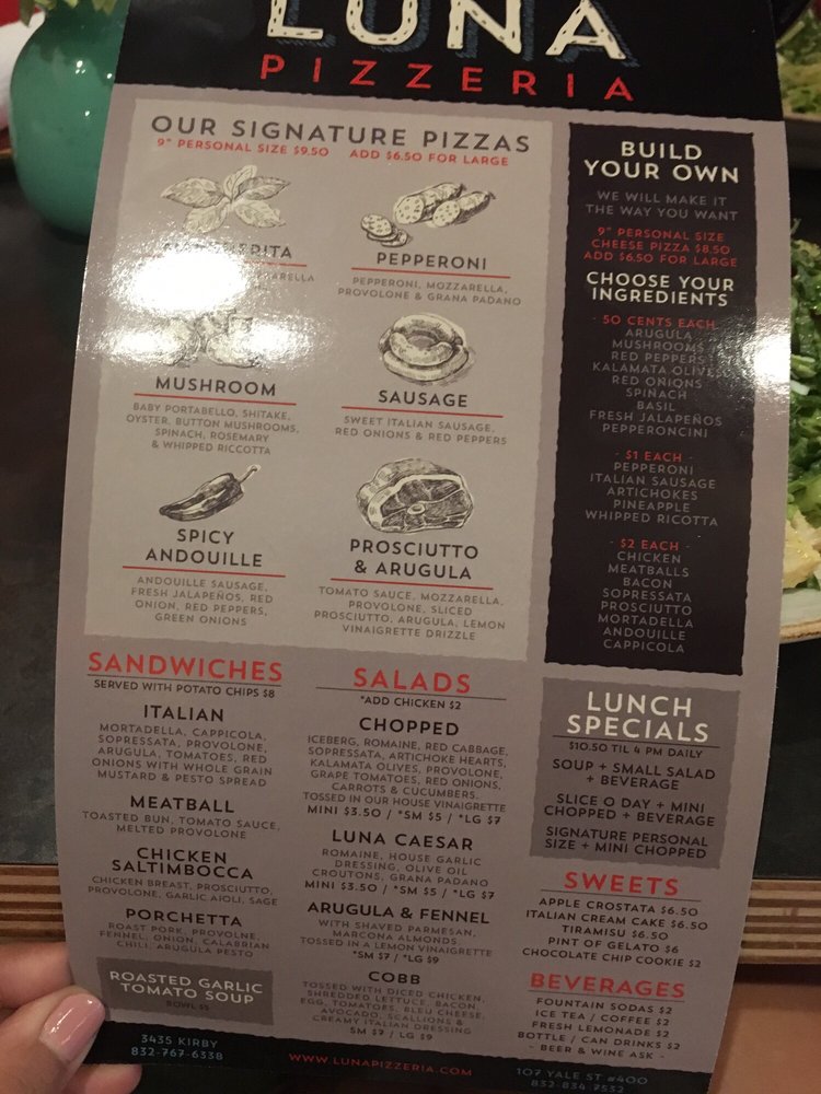 Luna Pizzeria 10 Reviews Pizza 107 Yale St, The Heights, Houston