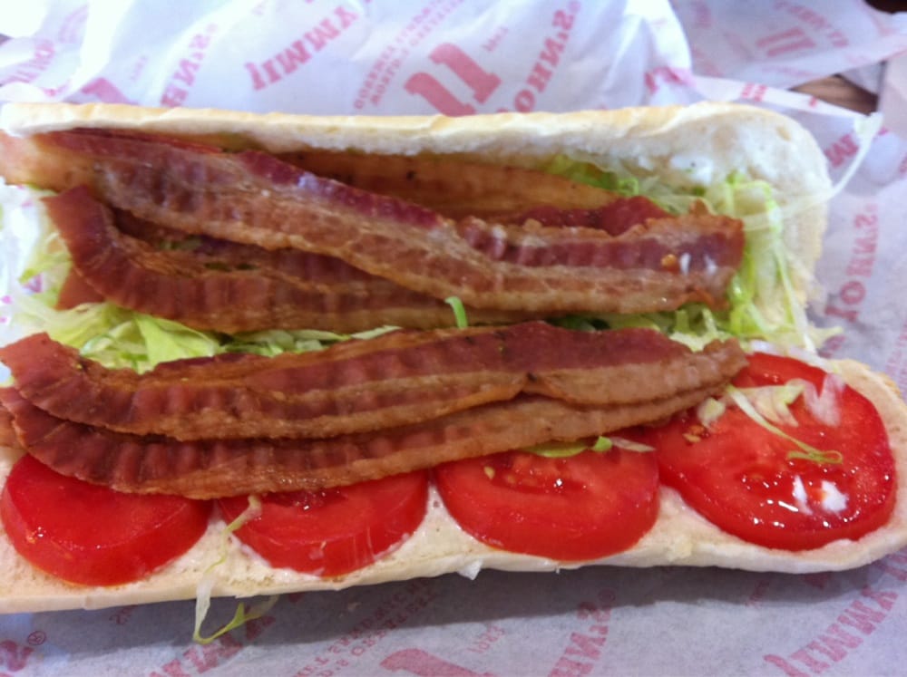 jj blt comes with tons if bacon yelp