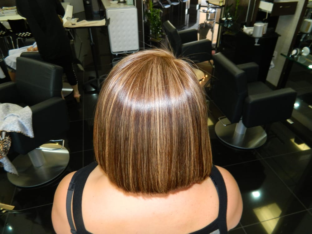 "Highlight haircut Irvine 92604 Highlight A line bob Haircut highlight