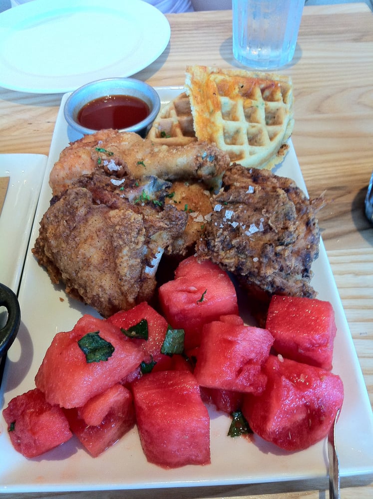 Llewellyn's Fine Fried Chicken with Waffles and Watermelon ...