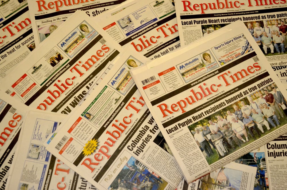 RepublicTimes Newspaper Print Media 205 W Mill St, Waterloo, IL