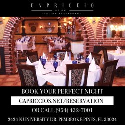 Capriccio Ristorante 328 Photos 267 Reviews Italian 2424 N Photo Of Capriccio Ristorante Pembroke Pines Fl United States Main Dining Rooms