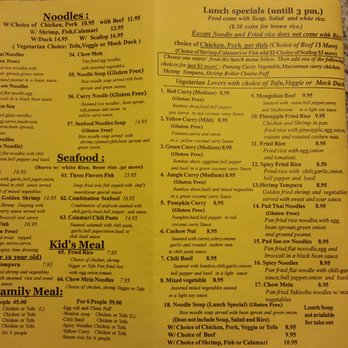 White Elephant Thai Restaurant Menu White Elephant Thai Restaurant Menu