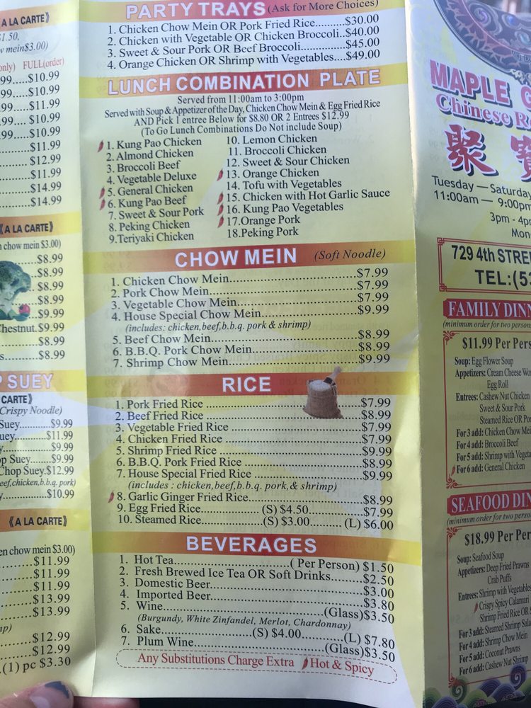 Maple Garden Menu Orland Ca Fasci Garden