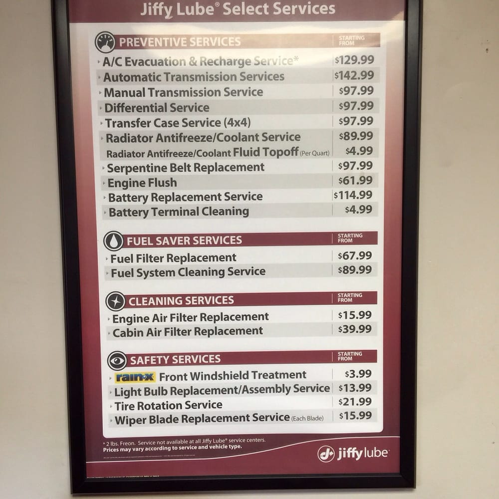 jiffy lube services