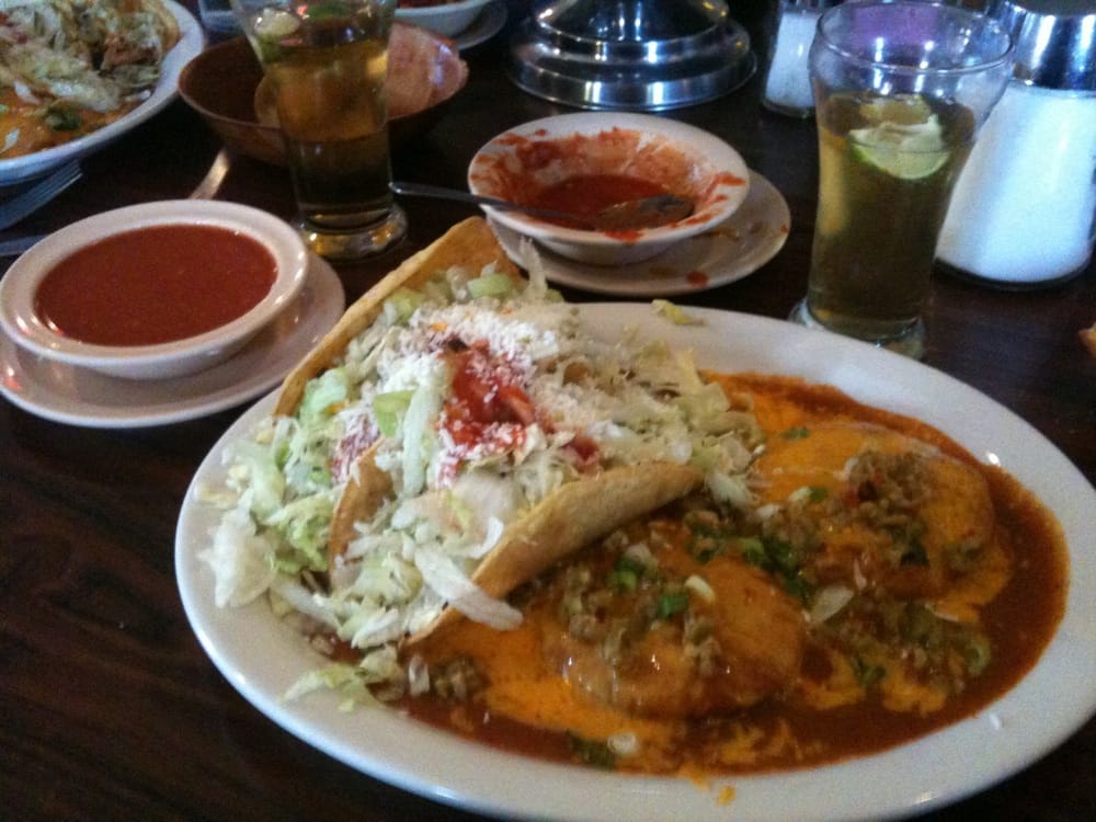 The "two & two" with beef tacos & flat enchiladas Yelp