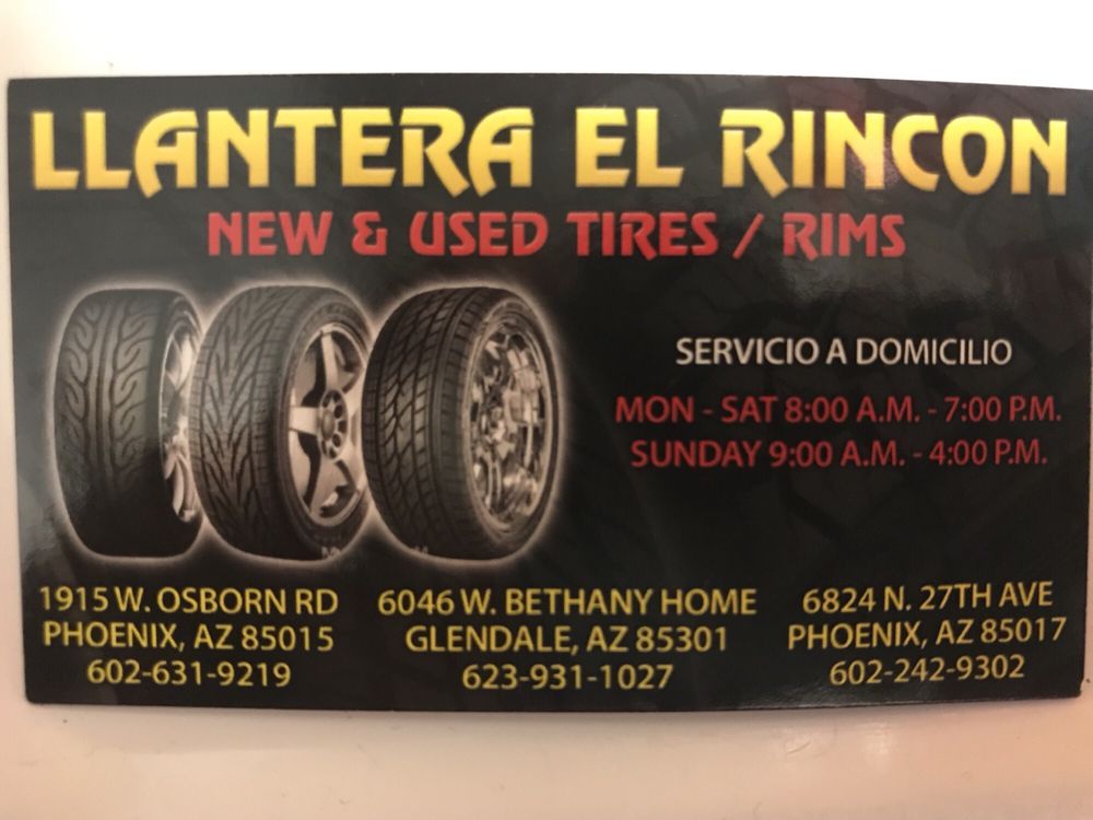 Used Tires Phoenix >> Llantera El Rincon Tires 6046 W Bethany Home Rd Glendale Az Used Tires Phoenix >> Llantera El Rincon Tires 6046 W Bethany Home Rd Glendale Az