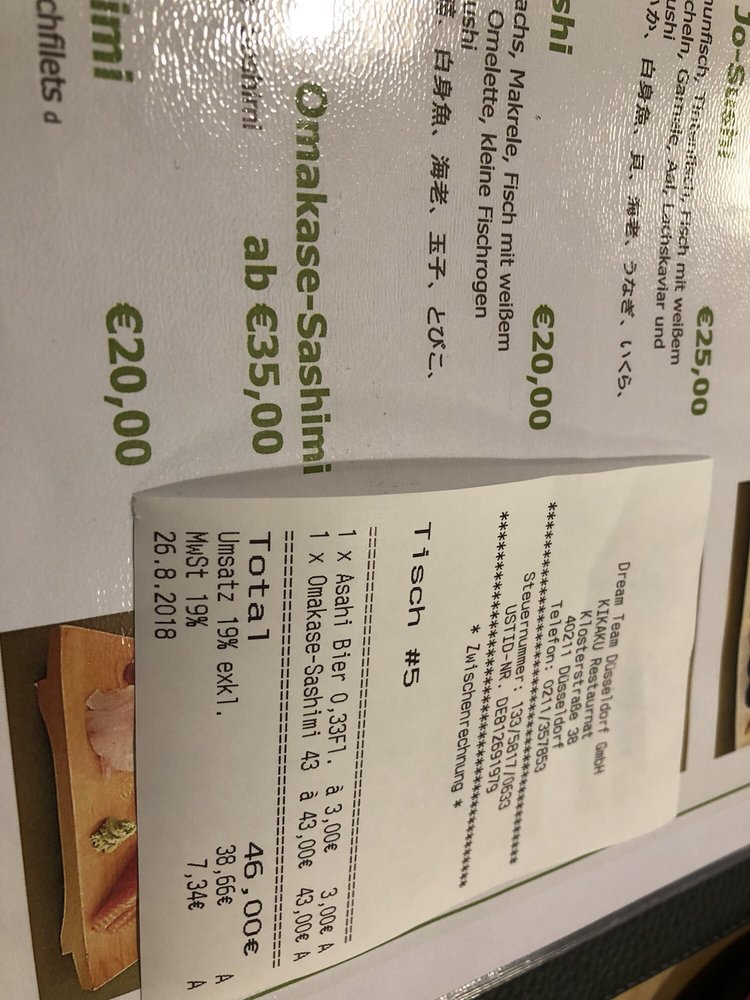 Special Today Price 43 Euros Yelp Photo Of Kikaku Düsseldorf Nordrhein Westfalen Germany Special Today Price