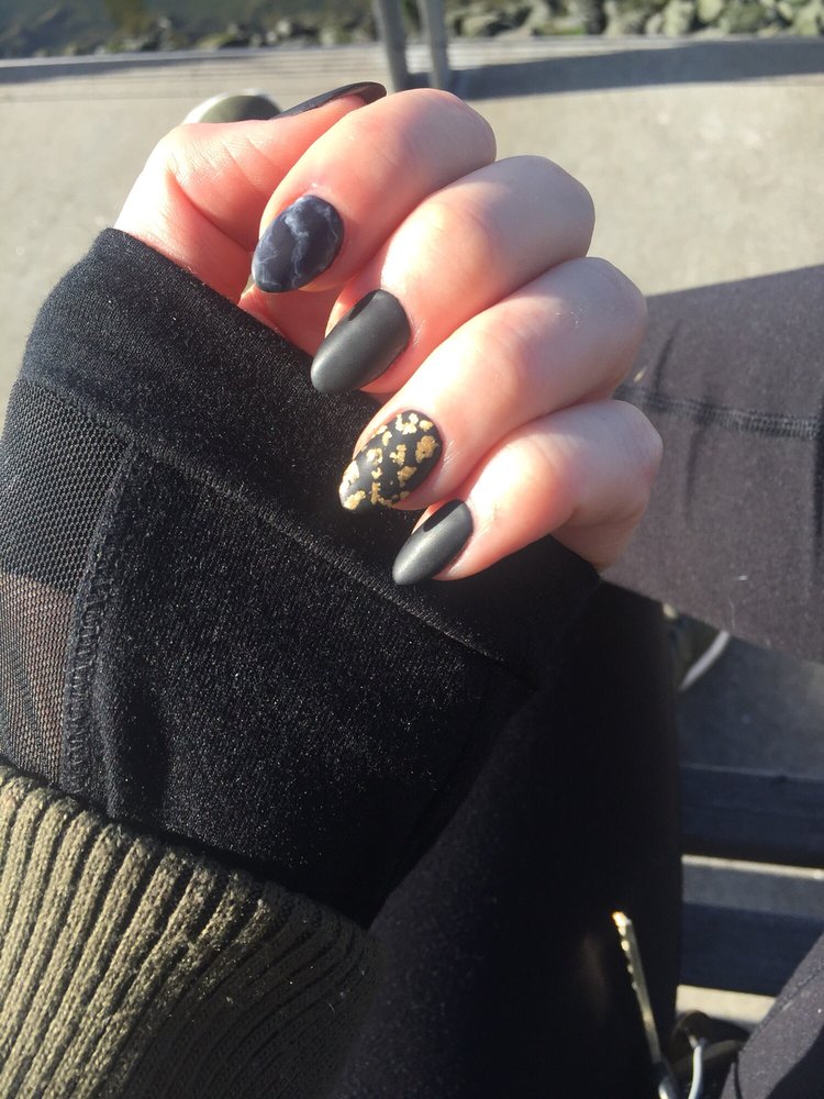 Black Gel White Marble Gold Flakes I Forget The Proper Name All