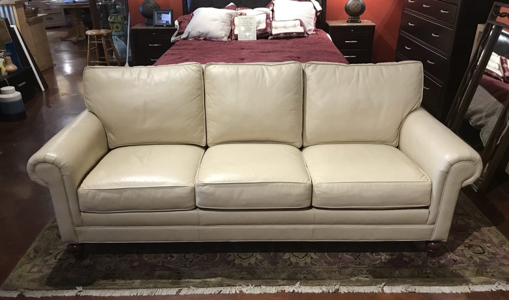 Ethan Allen Cream Leather Sofa 2499 Yelp