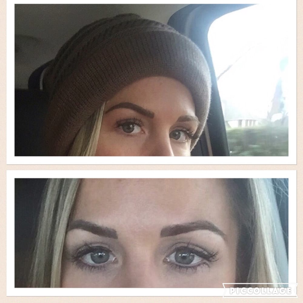 2 weeks after Microblading by Sunita. No brow power or makeup filling