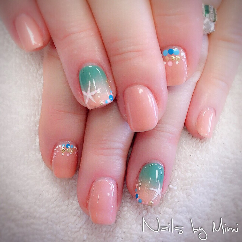 Lovely Ombre Beach Theme Nails Yelp Photo Of Op Nail Spa Poquoson Va United States Lovely Ombre Beach