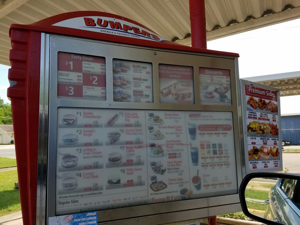Bumpers DriveIn Burgers 912 W Bankhead St, New Albany, MS