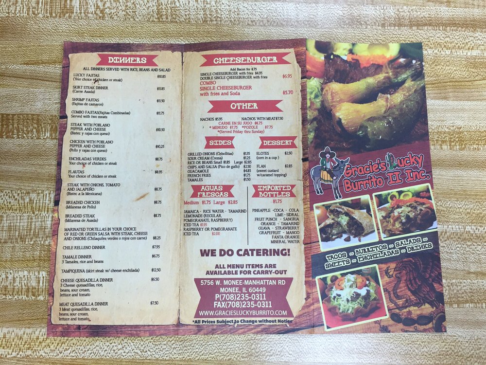 Gracie’s Lucky Burrito II 20 Photos & 53 Reviews Mexican 5756 W Monee Manhattan Rd, Monee
